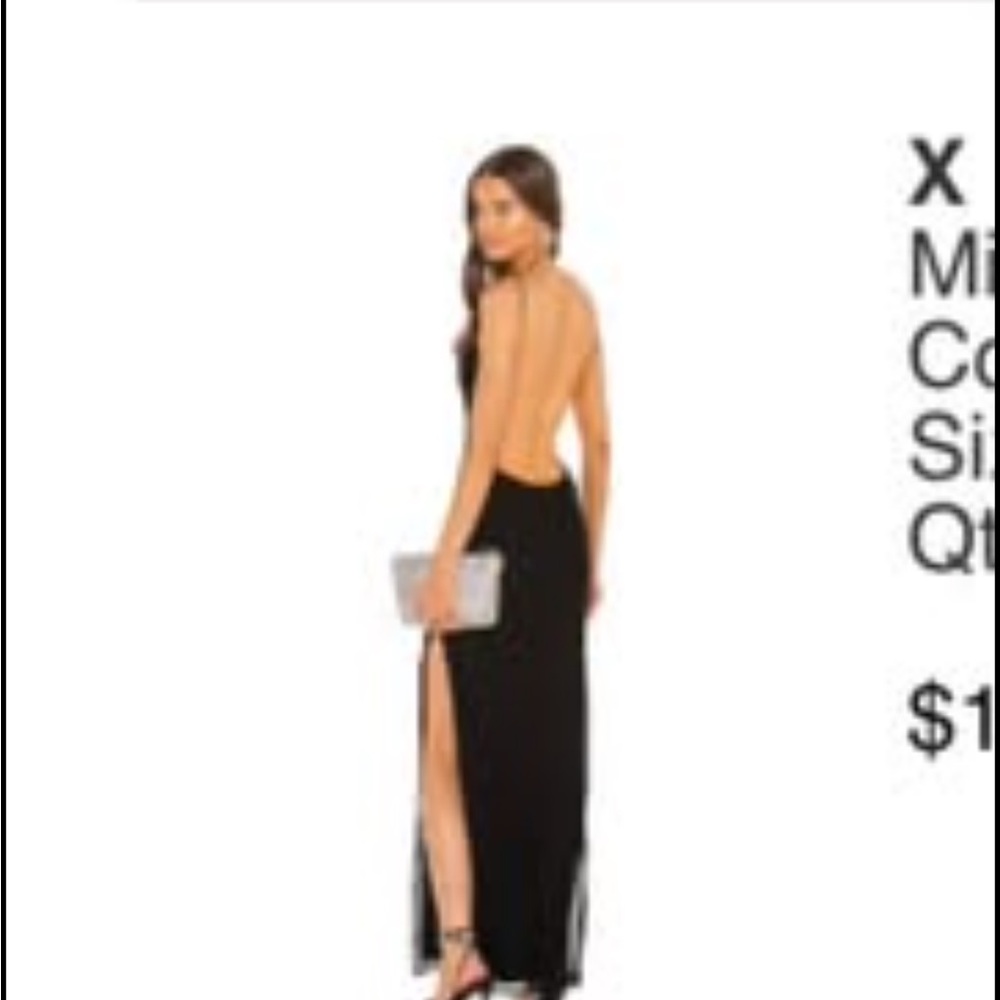 NEW Revolve Michael Costello Elegant Black Backless Evening Gown